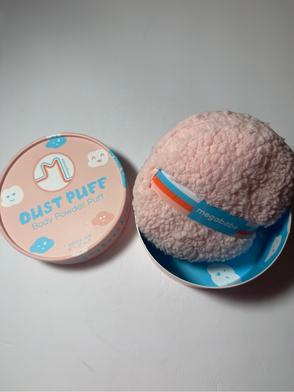 Megababe 6” Pink Dust Puff Body Powder Puff NIP
